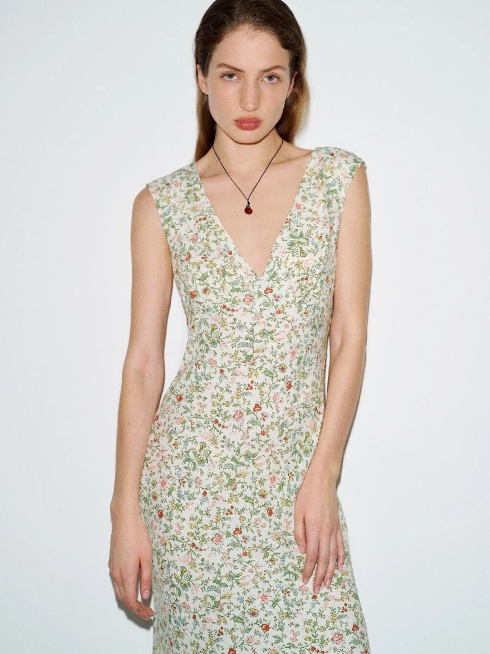 NWT Reformation Clementina Dress Gardener Floral V-Neck Midi Size S